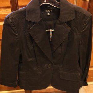 Talbots Black Twill Blazer Jacket Size 6